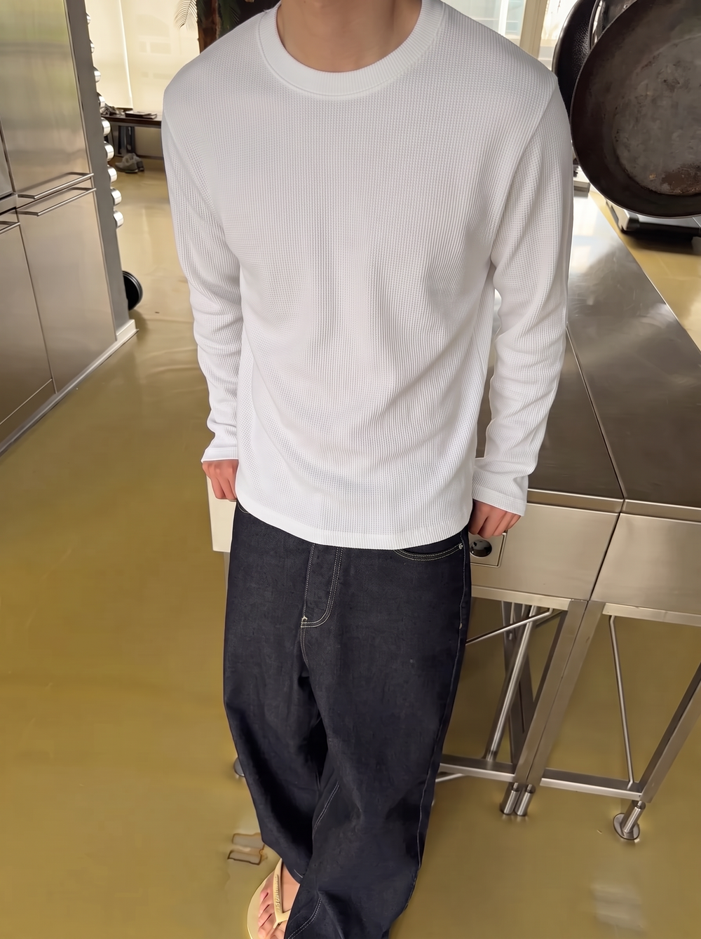 BASIC LONG SLEEVE THERMAL KNIT
